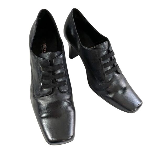 AEROSOLES! "FLEXATION" RUBBER SOLE, GENUINE BLACK LEATHER BOOTIES, HEELS! SZ 8M - Picture 1 of 10